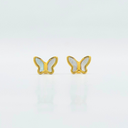 Butterfly White Gold Earring