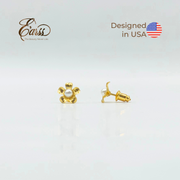 Flower with 3mm Pearl | Stainless Steel | 18K Gold Plated