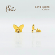 Butterfly White Gold Earring