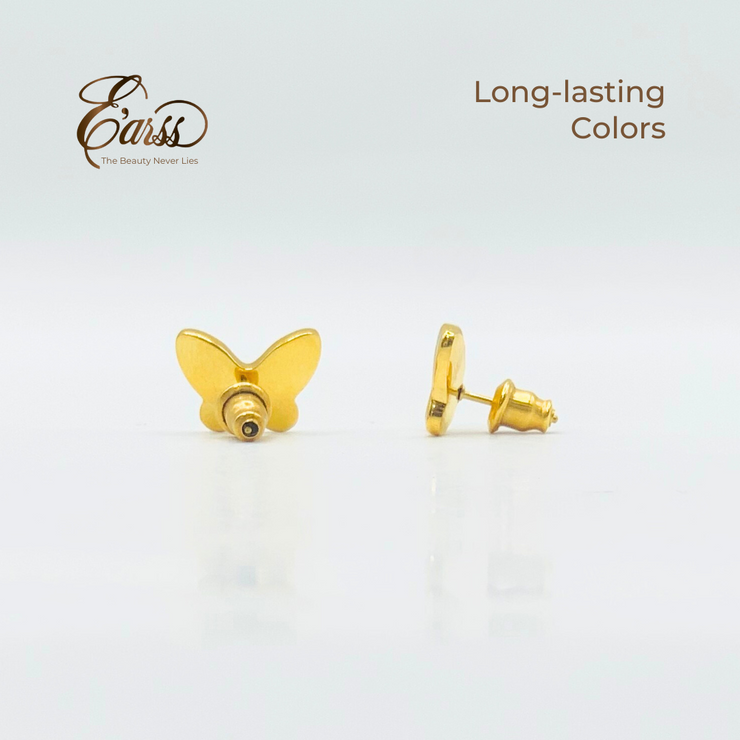 Butterfly White Gold Earring