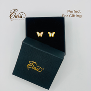 Butterfly White Gold Earring