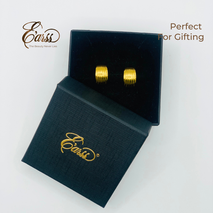 Hoop Line Gold Earring