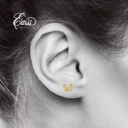Butterfly White Gold Earring