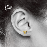 Flower with 3mm Pearl | Stainless Steel | 18K Gold Plated