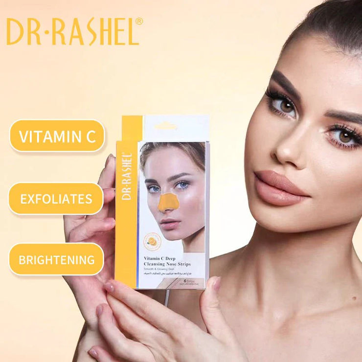 Cleansing nose strip by Dr. Rashel featuring Vitamin C, exfoliating benefits, and skin brightening properties.